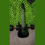 Černá elektrická kytara s hrazdivým hmatníkem a dvěma humbuckery. Na hlavě je bílý nápis "Gary D". Povrch kytary je lesklý a v dobrém stavu. Nástroj…