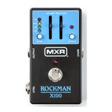 Kytarový efekt pedál s černým tělem a modrým ovládacím panelem. Na panelu jsou posuvníky Volume a Input Gain, tlačítka Mode a Chorus, kontrolky s náp…