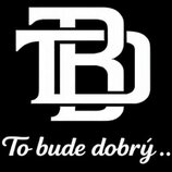 Černobílý obrázek s bílým logem tvořeným propletenými písmeny T, B a D. Pod logem je bílý nápis kurzívou To bude dobrý..