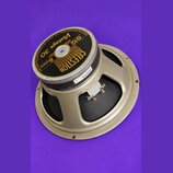 Reproduktor s kovovým rámem a černou membránou. Na zadní straně je žlutá štítková nálepka s nápisy CELESTION, G12 Vintage 30, 8 ohms a FOLDSPEAKERS.…