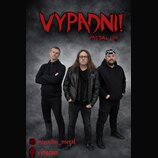 Fotografie zobrazuje tři muže v černém oblečení na šedém, mračeném pozadí. V horní části je červený nápis VYPADNI! a pod ním text METAL JH. V dolní č…