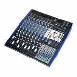 Míchací pult PreSonus StudioLive AR12c v modré barvě. Na horní části je vidět nápis STUDIOLIVE AR12c a logo PreSonus. Zařízení obsahuje řadu knoflíků…