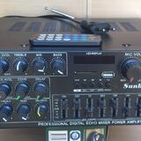Zesilovač 2x150W, EQ, BT, Karaoke, FM Radio
