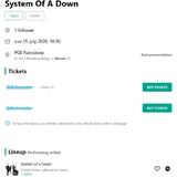 Vstupenka SOAD Varšava