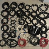 Kompletní sada 36 audio kabelů XLR, jack, Speakon + mikro
