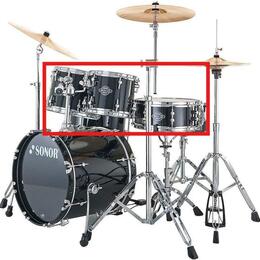 SONOR Xtend 14 snare + 12,13tom - BLACK + hardware