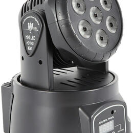 POHYBLIVÁ LED HLAVA 7X 10W RGBW DMX STROBO + DÁLKOVÉ OVLÁDÁN