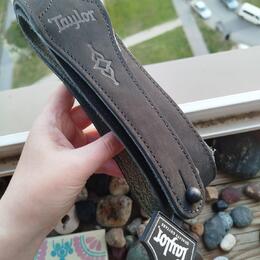Nový kožený popruh Taylor Gemstone Nubuck - ČERNÝ