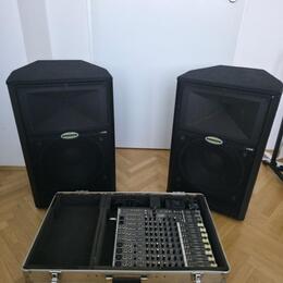 REZERVACE PA Zvukový set Samson: Aktivní bedny 2x 300W + MIX