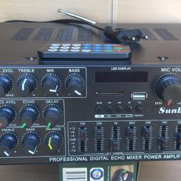 Zesilovač 2x150W, EQ, BT, Karaoke, FM Radio