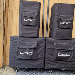 Aktivn&iacute; PA komplet QSC(2x KW122 + 2x K-Sub)+orig. obaly a