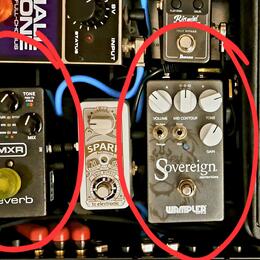 Gitarové efekty MXR Reverb a Wampler Sovereign Distor