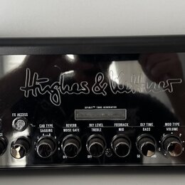 Černý kytarový zesilovač s nápisy Hughes & Kettner a Black Spirit 200. Na předním panelu je nápis SPIRIT™ TONE GENERATOR a řada ovládacích prvků s po…