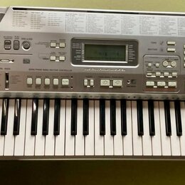 Stříbrný elektronický klavír značky CASIO, model CTK-800. Nástroj má plastové tělo s integrovanými reproduktory po stranách a digitálním displejem v…