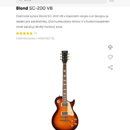 Elektrická kytara s tvarem single-cut a barevným přechodem od žluté k tmavě hnědé. Na hlavě je viditelné logo Blond. Nástroj má dva humbuckery, tři o…