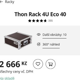 Hnědý transportní rack s kovovými hranami a vrchními rohy. Na boku je vidět bílý nápis THON v černém obdélníkovém rámečku. Case má kovové zámky a úch…