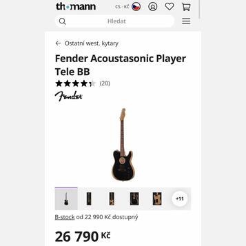 Kytara Fender Acoustasonic Player Tele