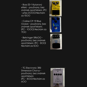 Příslušenství ze studia, elektrické kytary