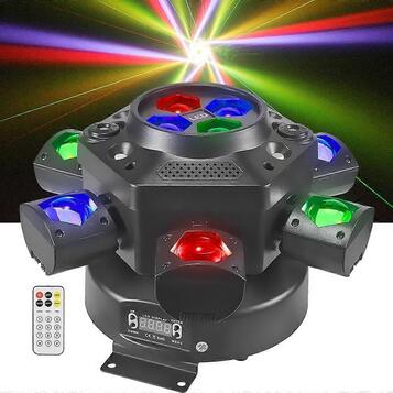 LED pohyblivá hlava 150W 6 ramen Bee Eye Laser DMX