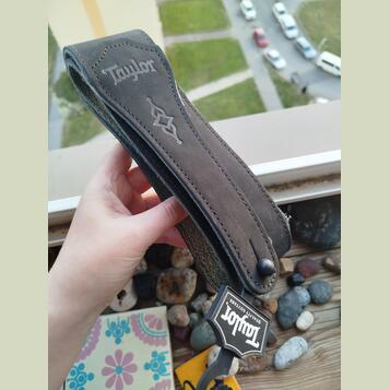 Nový kožený popruh Taylor Gemstone Nubuck - ČERNÝ