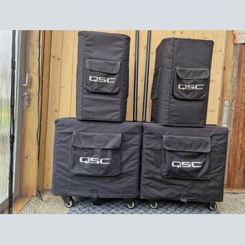 Aktivní PA komplet QSC(2x KW122 + 2x K-Sub)+orig. obaly a