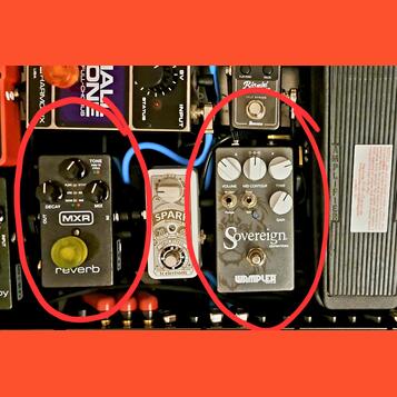 Gitarové efekty MXR Reverb a Wampler Sovereign Distor