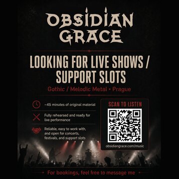 Obsidian Grace is looking for live shows / support slots
