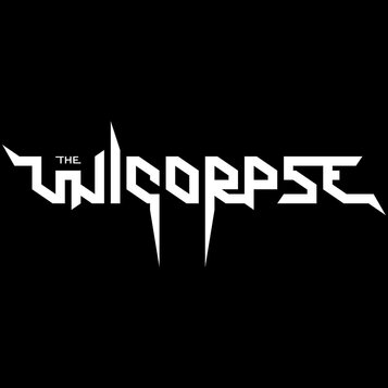 Černý obrázek s bílým textem v agresivním, hranatém stylu. Je na něm nápis THE UNICORPSE.