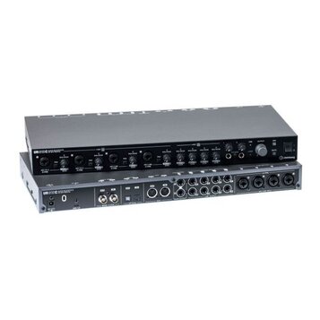 Dvě šedé rackové audio rozhraní značky steinberg s modely UR816C. Horní jednotka zobrazuje přední panel s knoflíky, vstupními konektory a nápisy jako…