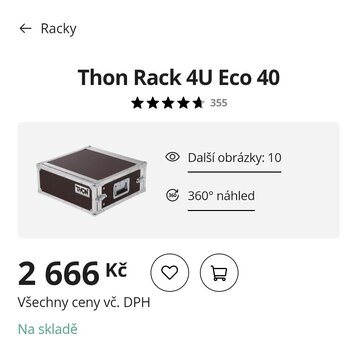 Hnědý transportní rack s kovovými hranami a vrchními rohy. Na boku je vidět bílý nápis THON v černém obdélníkovém rámečku. Case má kovové zámky a úch…