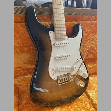 Elektrická kytara s telyem v provedení sunburst a bílým pickguardem. Na pickguardu je vidět oválný nápis „Custom 60“. Kytara má tři snímače, tři ovlá…
