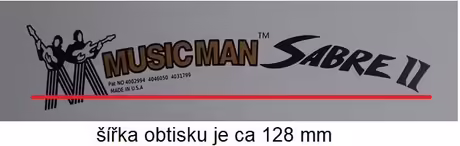Vodov&eacute; obtisky (Decals) loga Ernie Ball MUSIC MAN Sting Ray